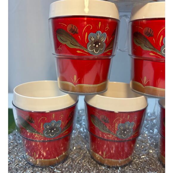 Scandinavian Floral Design 6 Mugs Helen Blanck Retro Style Decor Made in USA - Picture 4 of 7